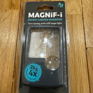 MAGNiF-i Pocket Lighted Magnifier 2x 4x LED & Gigaware Notebook Feet Bundle
